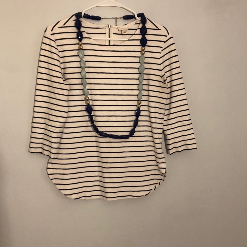 Merona Nautical Striped Top with Scoop Neck